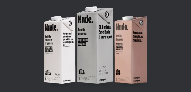 Bebidas de aveia Nude: Original, Edição Barista e Cacau, 1 L